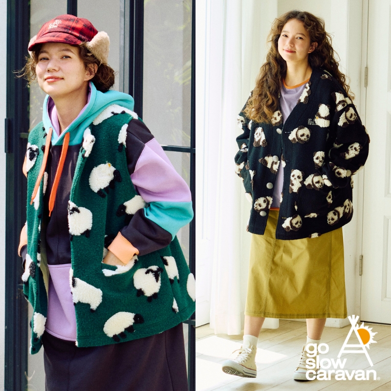 《go slow caravan》パンダ＆ヒツジ☆25秋冬ジャガードボアシリーズ登場！