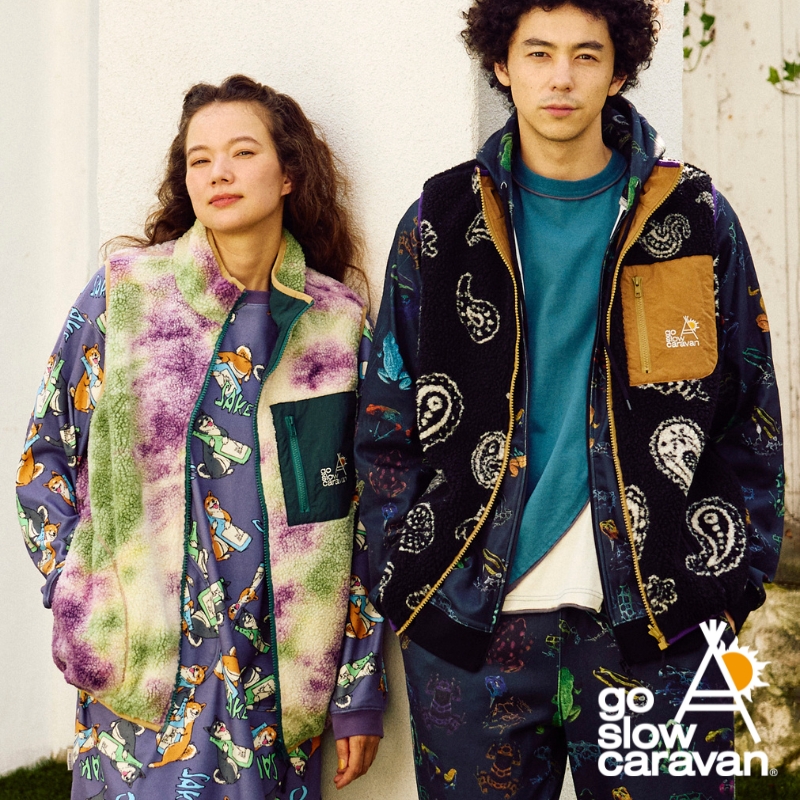 《go slow caravan》今時期に最適☆ボア×ナイロンリバーシブルベスト登場！