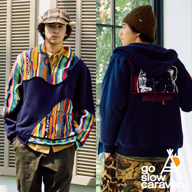 《go slow caravan》ヘビーウェイトスウェット☆BIGなZIPパーカー＆CRAZYニットハーフジップが登場！