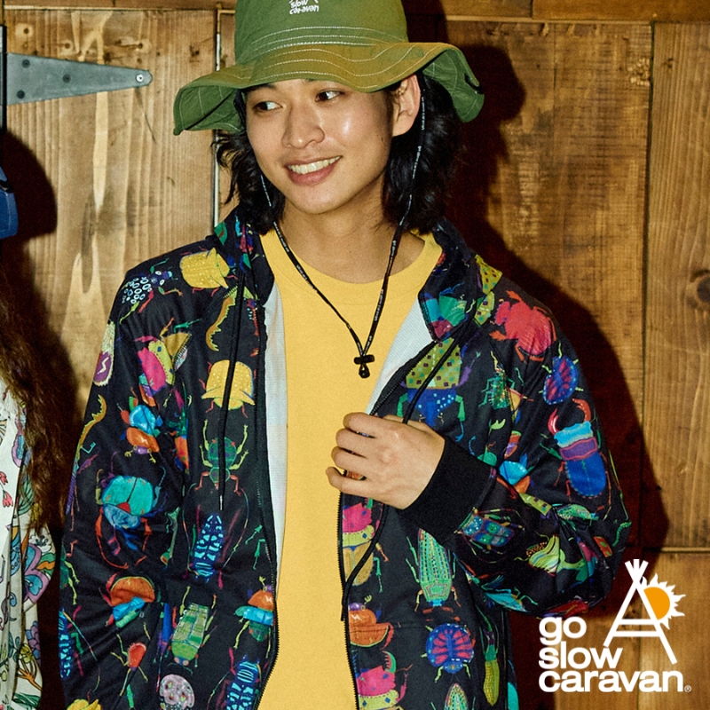 《go slow caravan》ストレッチ+UVカット☆ドットテックニットZIP フーディー登場！