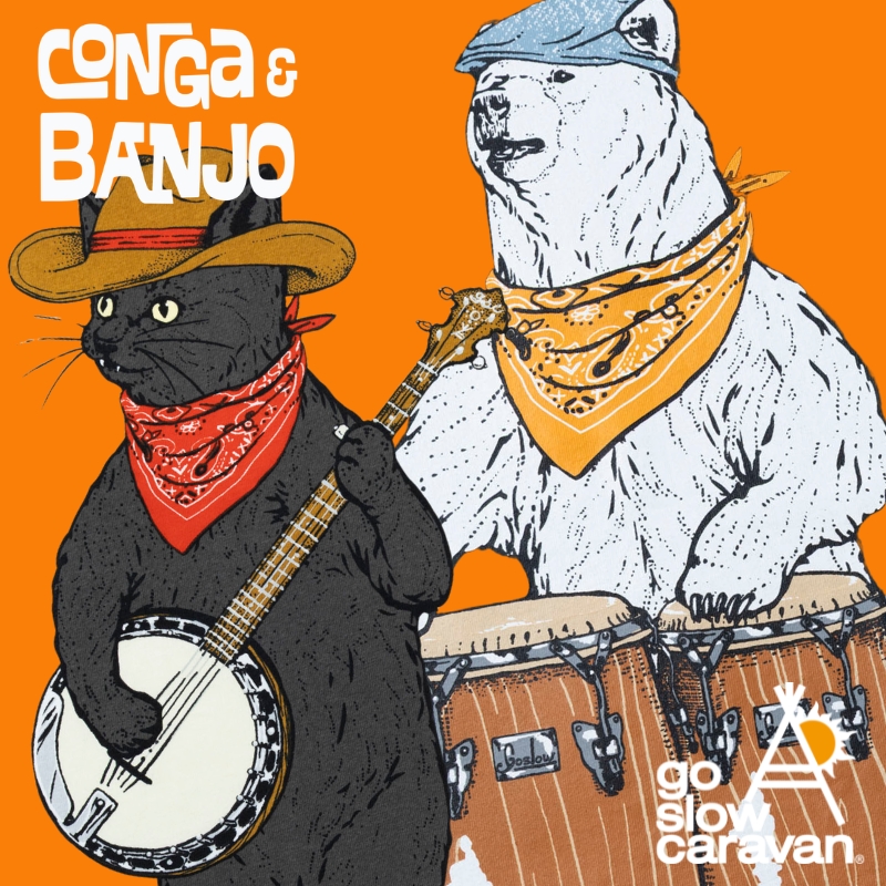 《go slow caravan》USAコットンシリーズ☆コンガクマ&バンジョー猫登場！
