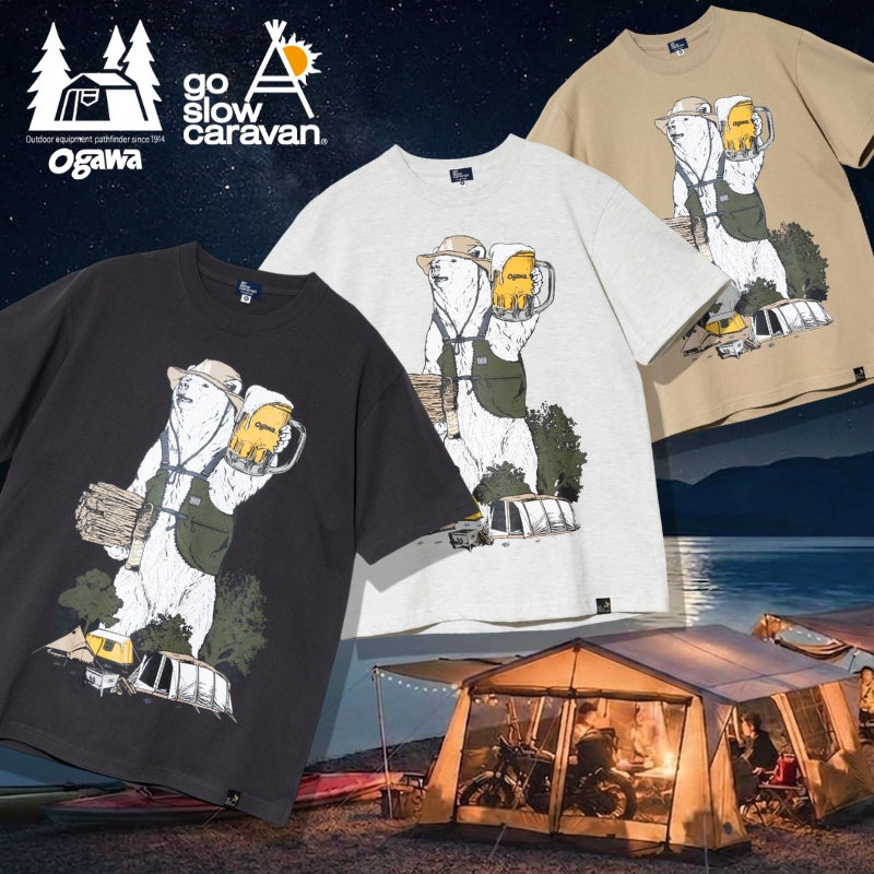 《go slow caravan》老舗テントブランドogawaとのコラボレーションTシャツが登場☆