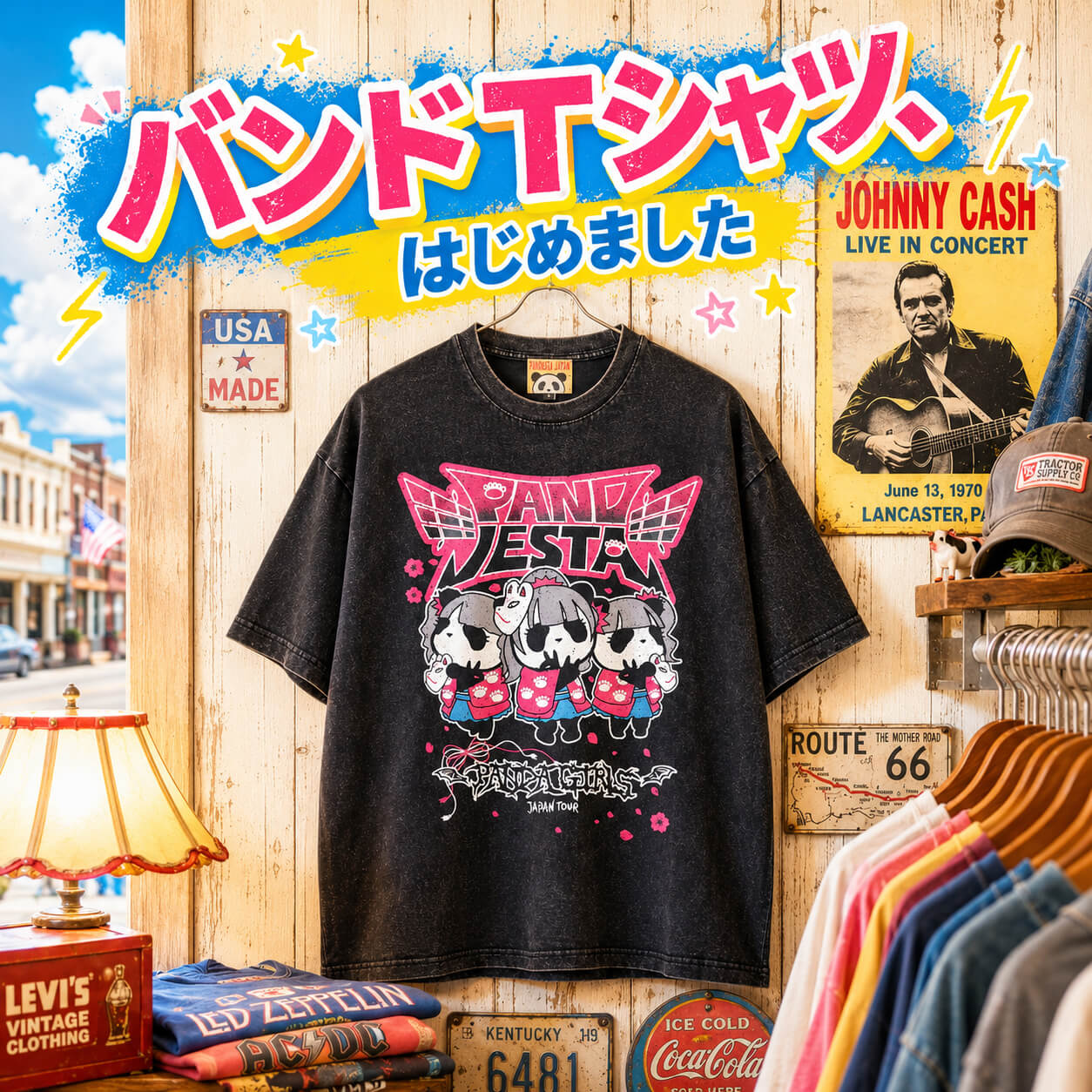 【PANDIESTA】バンドTシャツ、はじめました！！
