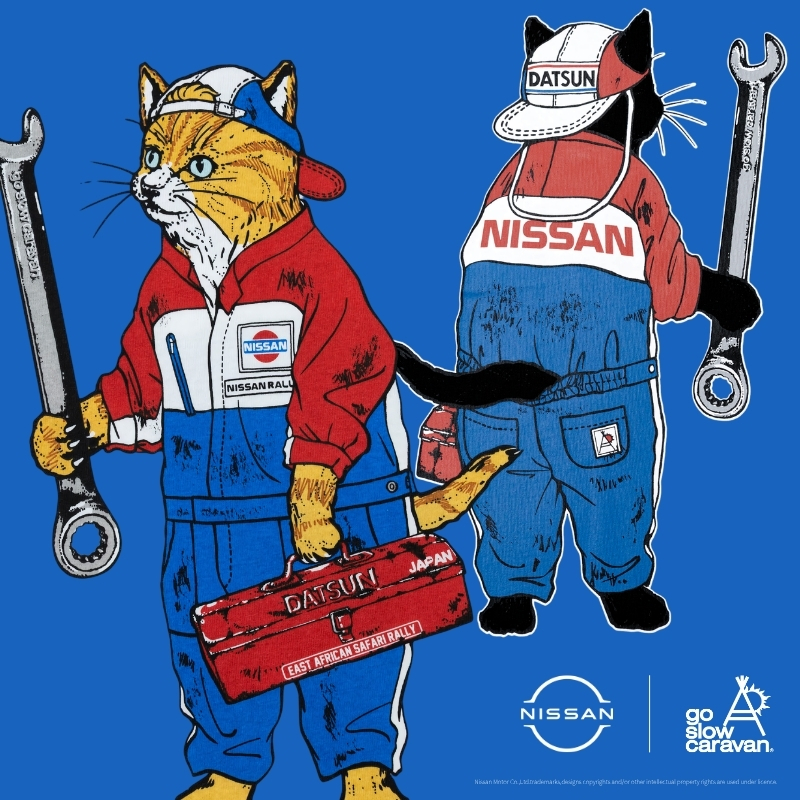 《go slow caravan》再登場！NISSAN × go slow caravan☆RALLYメカニック猫TEEが再び登場